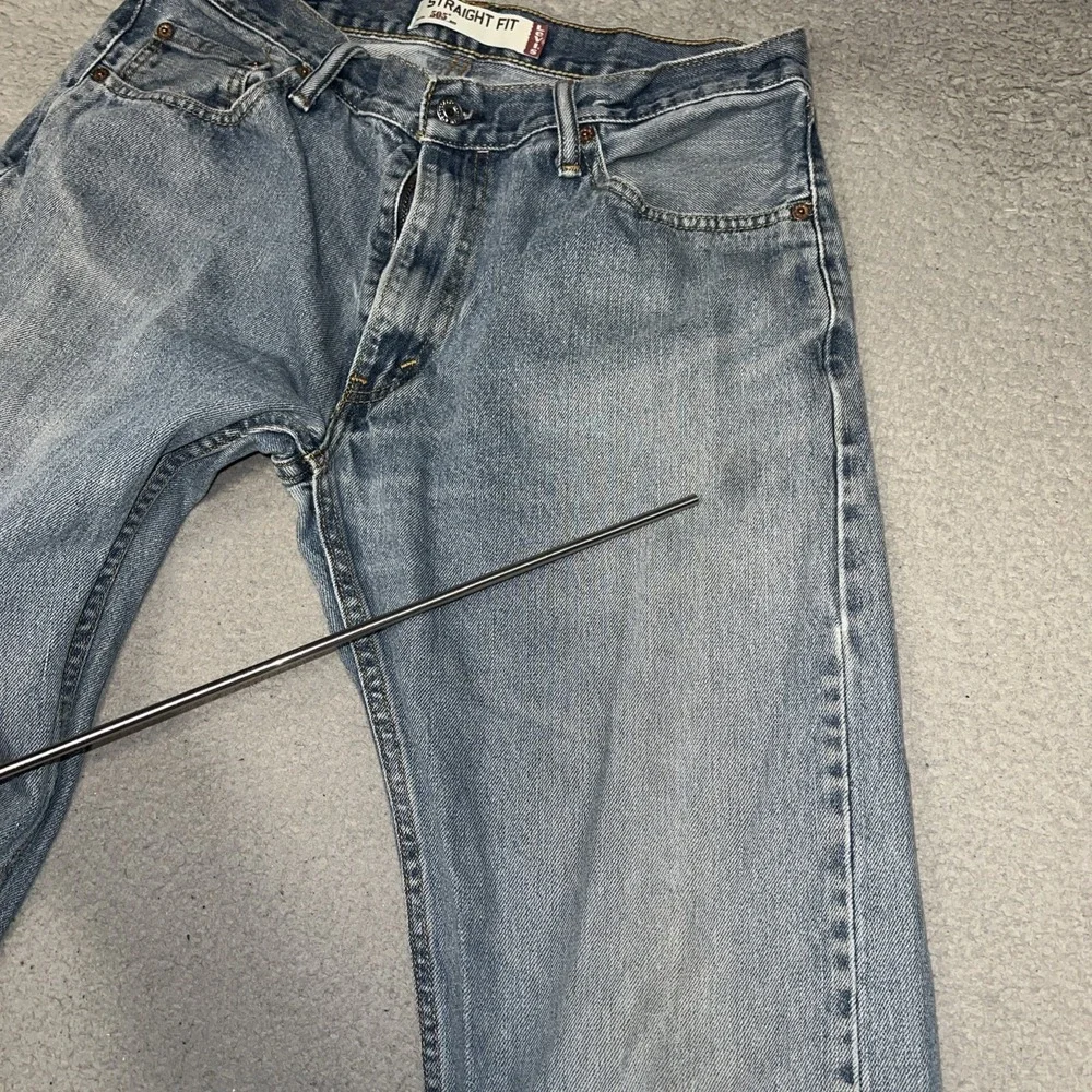 VTG Levi's 505 Batwing Jeans Men 34x34(30x31.5) Blue Denim Distress Straight Y2K
